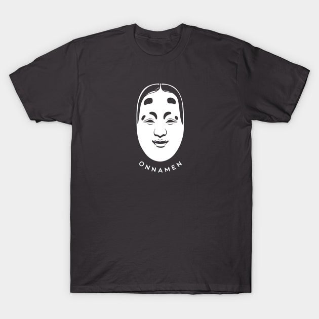 Traditional Japanese Masks, Onnamen, stylized design T-Shirt by croquis design